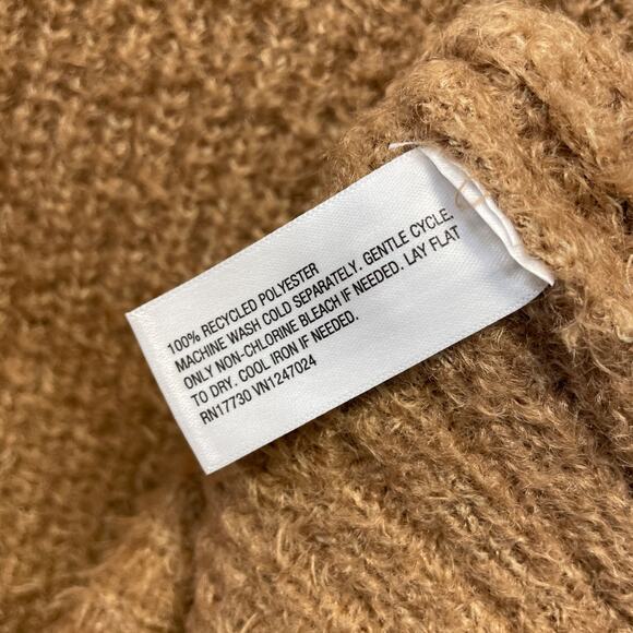 Future Collective Women's Crewneck Relaxed Teddy Sweater Tan Size XS - Picture 5 of 6